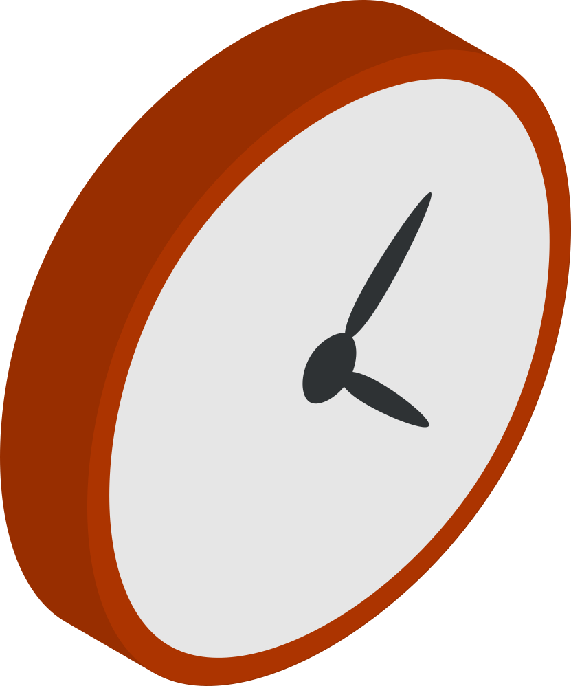 Hourly Billing Isometric Clock